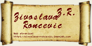 Živoslava Rončević vizit kartica